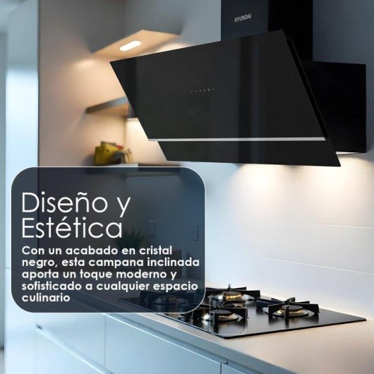 Campana extractora Hyundai HCPD900AN Doble tiro 90cm con control táctil Booster