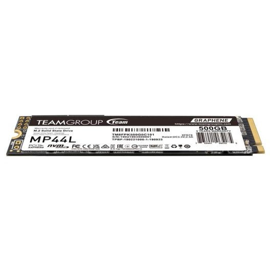 Disco Duro Team Group MP44L 500GB M.2 PCIe 4.0 NVMe 5000MB/s + Graphen-Kuhler