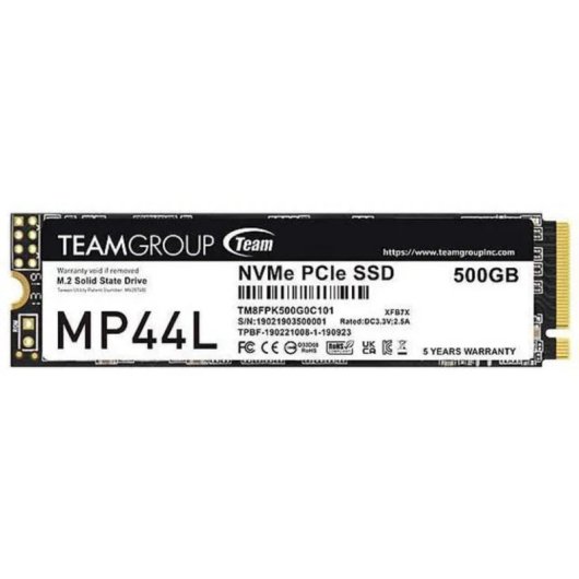 Disco Duro Team Group MP44L 500GB M.2 PCIe 4.0 NVMe 5000MB/s + Graphen-Kuhler