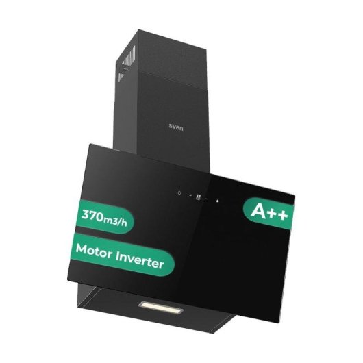 Campana extractora Svan SCPD601AN Doble tiro 60 cm cristal negro táctil