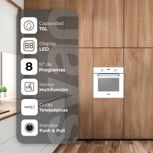 Forno Multifunções Svan SHM8700DCB Hidrolítico 70L 60cm Duplo Grill Branco