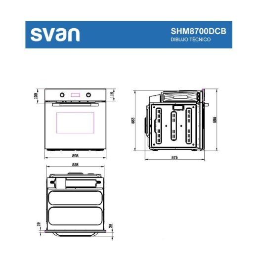 Forno Multifunções Svan SHM8700DCB Hidrolítico 70L 60cm Duplo Grill Branco