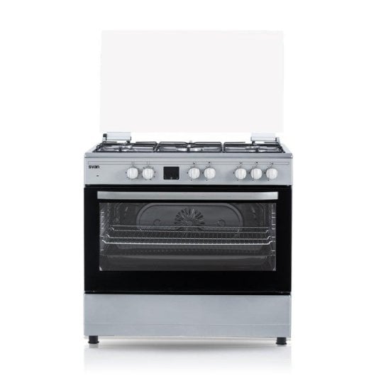 Cocina Mixta Svan SKMW5901X Ancho 90 cm Inox 5 Quemadores Wok