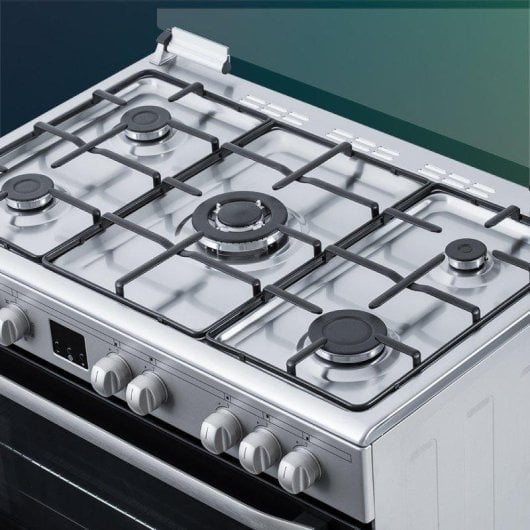 Cocina Mixta Svan SKMW5901X Ancho 90 cm Inox 5 Quemadores Wok