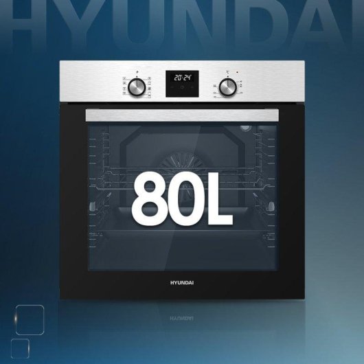 Horno Multifunción Hyundai HHM10800DX Hidrolítico 80L 60cm Turbo Inox