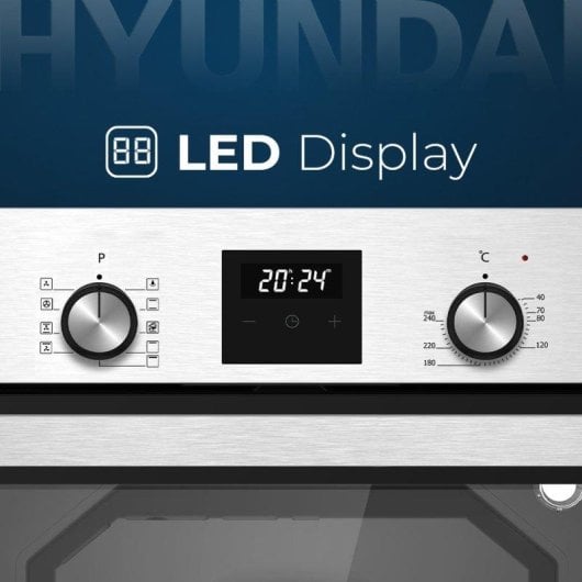 Horno Multifunción Hyundai HHM10800DX Hidrolítico 80L 60cm Turbo Inox