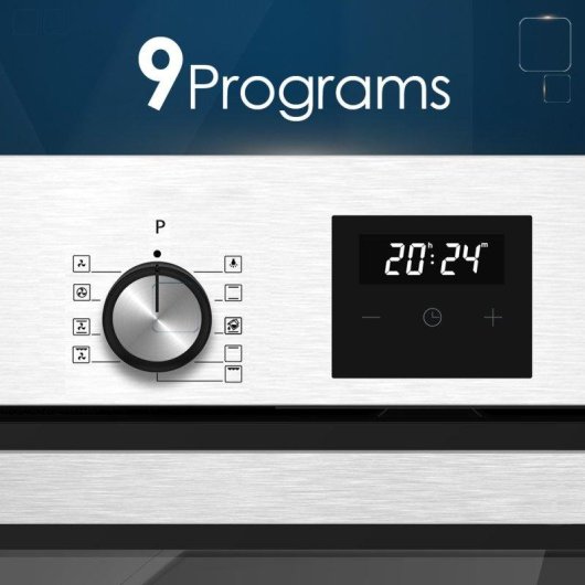 Horno Multifunción Hyundai HHM10800DX Hidrolítico 80L 60cm Turbo Inox