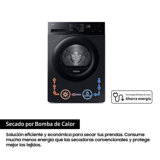 Secadora bomba de calor Samsung DV90DG52A0ABEC 9 kg Clase C Wi-Fi y AI