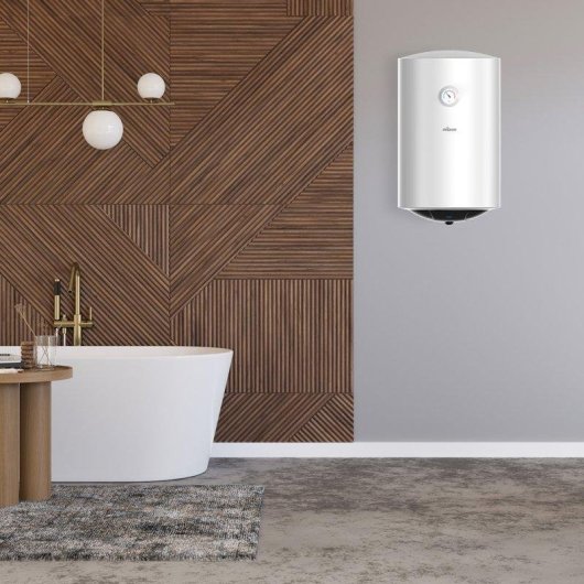 Termo eléctrico Nilson 30L 1500W vertical blanco manual con válvula seguridad