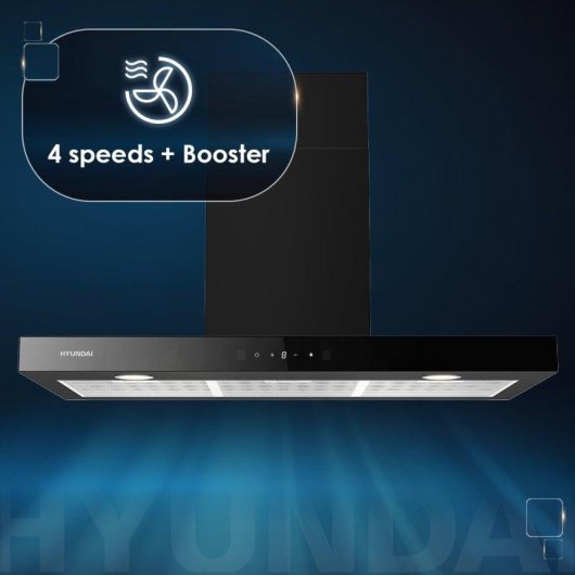 Campana extractora Hyundai HCTT90DCB00 Doble tiro 90cm con motor Inverter