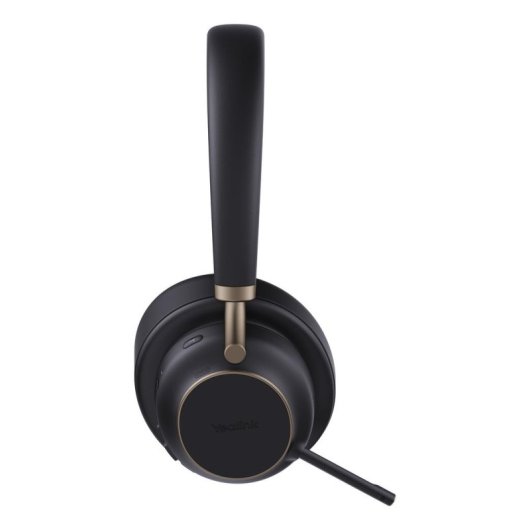 Auriculaires Yealink BH76 Plus sans fil Bluetooth avec Réduction de Bruit Hybride, Micro perche et Base de Charge Noirs