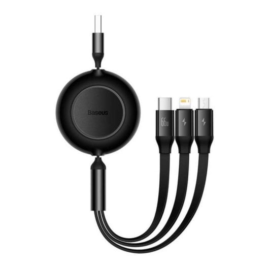 Kabel Baseus Bright Mirror 2 USB 3-in-1 Retraktierbar 66W Schwarz