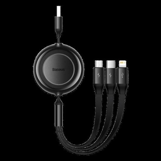 Kabel Baseus Bright Mirror 2 USB 3-in-1 Retraktierbar 66W Schwarz