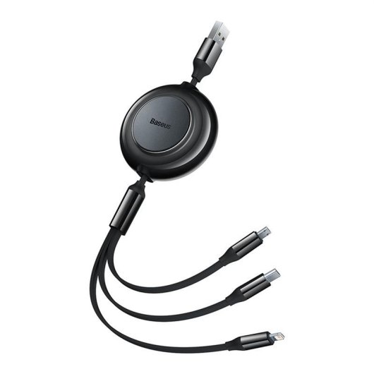 Kabel Baseus Bright Mirror 2 USB 3-in-1 Retraktierbar 66W Schwarz