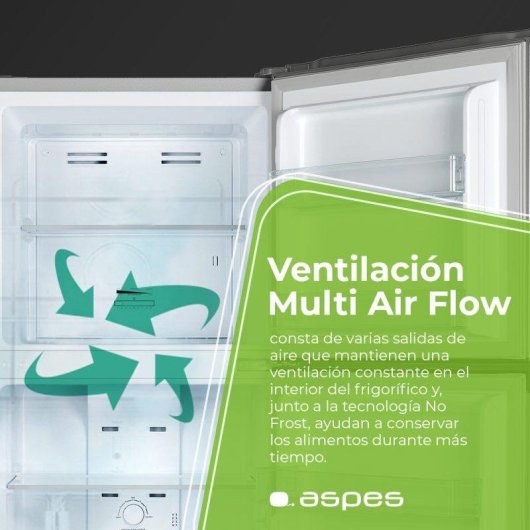 Frigorífico Due Porte Aspes AF1675501ENFX No Frost 167,6cm 251L E Inox