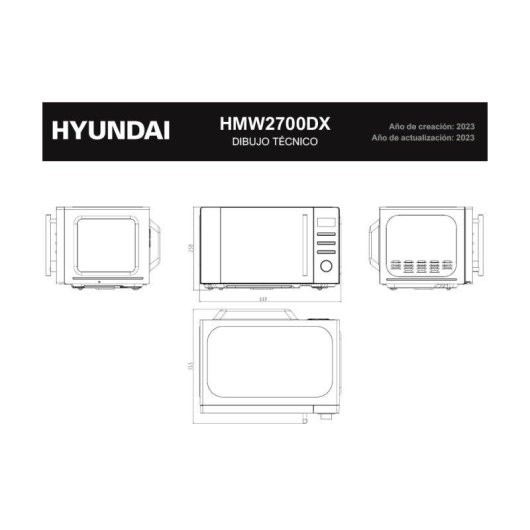 Microondas Hyundai HMW2700DX 20 Litros 700 W Inox Display LED Auto Cooking