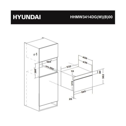 Microondas Hyundai HHMW3414DGW00 34 Litros 900W con Grill y Cocina Multifunción