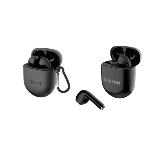 Kopfhörer Canyon TWS-6 kabellos Bluetooth 5.3 für Anrufe, Musik, Sport, schwarz