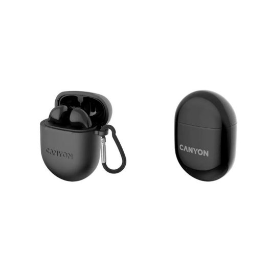 Kopfhörer Canyon TWS-6 kabellos Bluetooth 5.3 für Anrufe, Musik, Sport, schwarz
