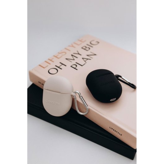 Kopfhörer Canyon TWS-6 kabellos Bluetooth 5.3 für Anrufe, Musik, Sport, schwarz