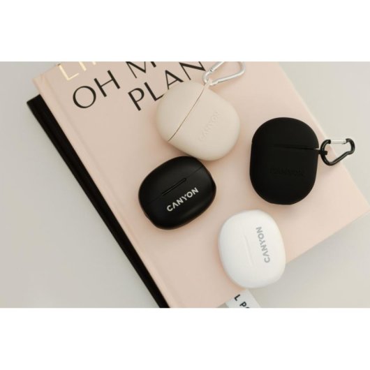 Kopfhörer Canyon TWS-6 kabellos Bluetooth 5.3 für Anrufe, Musik, Sport, schwarz