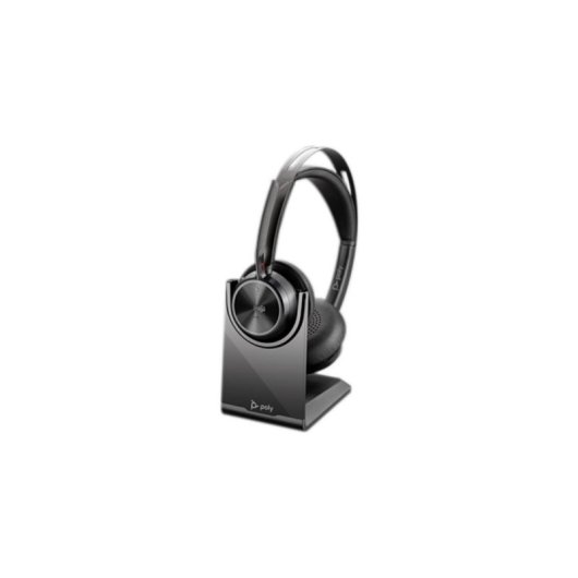 Auriculaires Poly Voyager Focus 2-M sans fil Bluetooth avec Réduction de Bruit, Microphone Boom et Base de Charge Noir