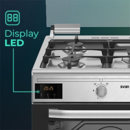 Cocina de gas Svan SKGW5902X 90 cm 5 quemadores horno 96L