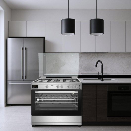 Cocina de gas Svan SKGW5902X 90 cm 5 quemadores horno 96L