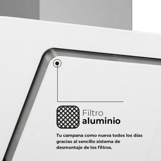 Campana extractora Svan SVCC8080B Doble tiro 80cm cristal blanco táctil