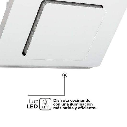 Campana extractora Svan SVCC8080B Doble tiro 80cm cristal blanco táctil