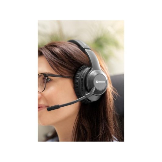 Auriculares Sandberg 126-45 inalámbricos Bluetooth con Cancelación de Ruido, Micrófono y 24h autonomía, negro