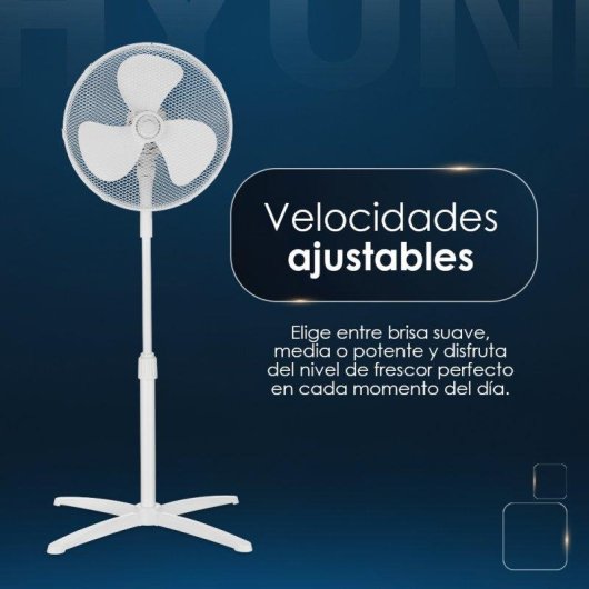 Ventilador de pie Hyundai HVP401400O 14" 40W 3 velocidades oscilación blanco