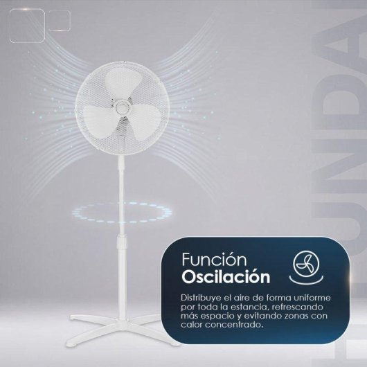 Ventilador de pie Hyundai HVP401400O 14" 40W 3 velocidades oscilación blanco