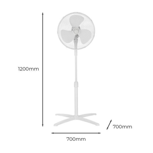 Ventilador de pie Hyundai HVP401400O 14" 40W 3 velocidades oscilación blanco