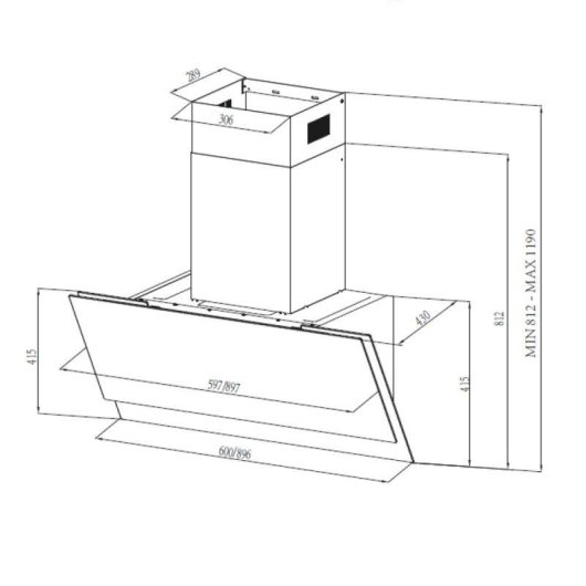 Campana extractora Hyundai HCPD600AN Doble tiro 60cm con control táctil Booster