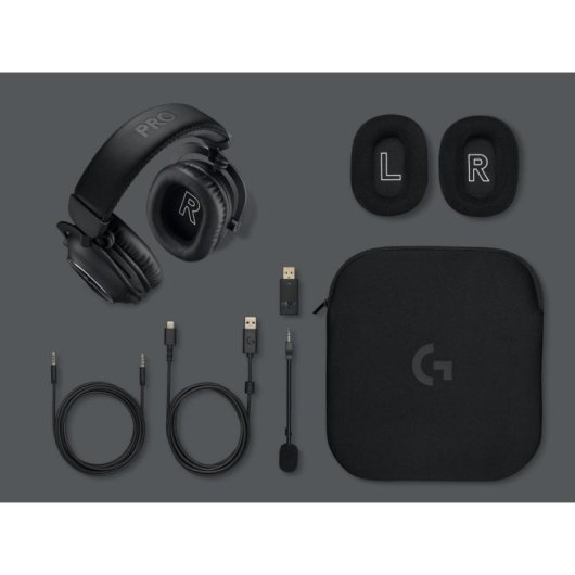 Kopfhörer Logitech PRO X Wireless 2 kabellos und kabelgebunden Bluetooth Gaming mit Ständer Schwarz