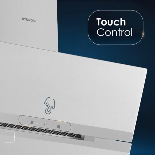 Campana extractora Hyundai HCDE90DCW00 Doble tiro 90 cm Booster cristal blanco