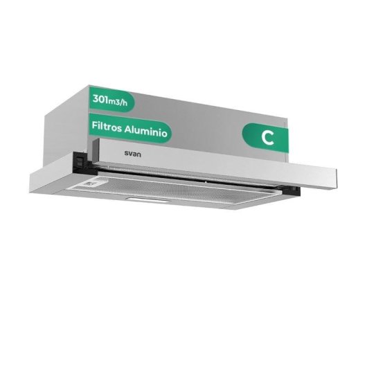 Campana extractora Svan SCPE602AX Tiro único 60 cm con filtros lavables