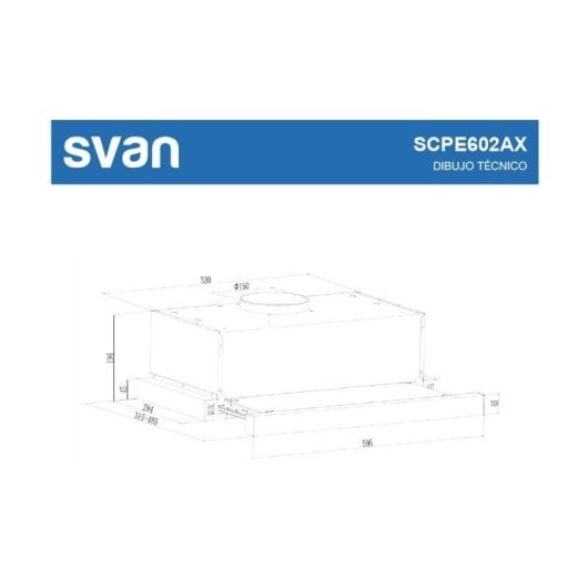 Campana extractora Svan SCPE602AX Tiro único 60 cm con filtros lavables