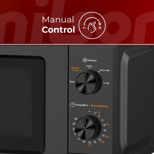 Microondas Nilson NMW2701N 19 Litros 700 W Manual Negro con LED y Temporizador