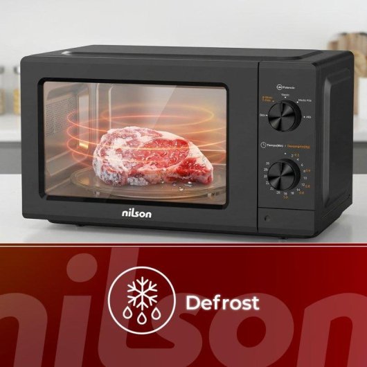 Microondas Nilson NMW2701N 19 Litros 700 W Manual Negro con LED y Temporizador