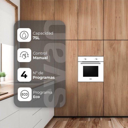 Forno Multifunções Svan SH4700EB Manual 75L 60cm 4 Programas Branco