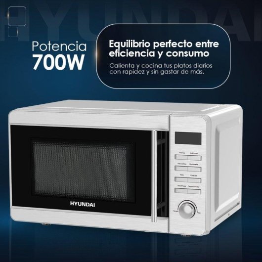 Microondas Hyundai HME207DGI00 20 Litros 700 W con Grill y Auto Cooking