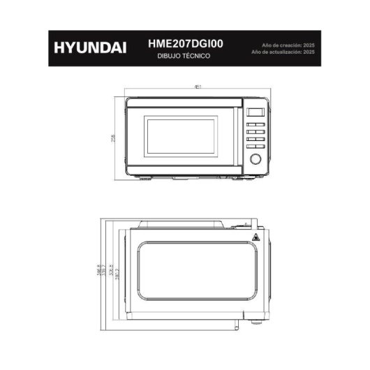 Microondas Hyundai HME207DGI00 20 Litros 700 W con Grill y Auto Cooking