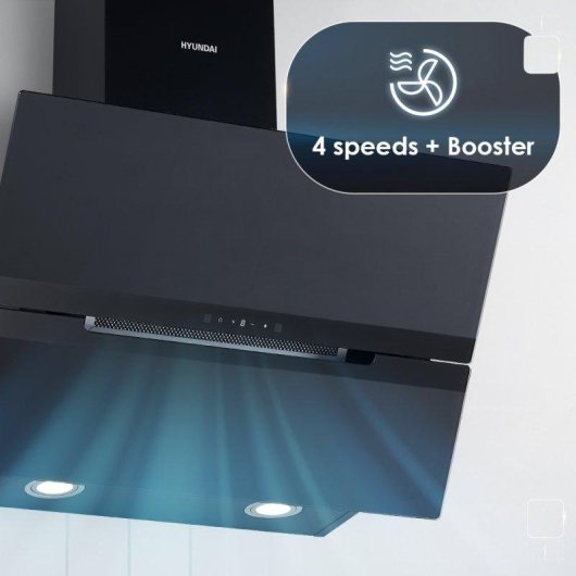 Campana extractora Hyundai HCDE90DCB00 Inverter Doble Tiro 90cm Booster