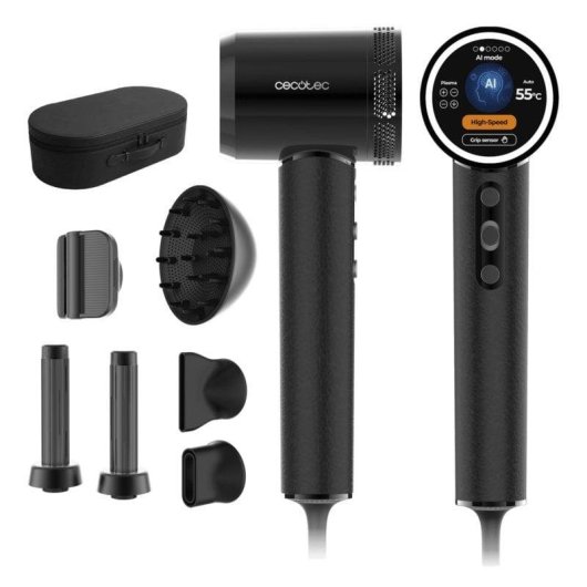 Professioneller Föhn Cecotec DryGlam Waves i-Sensor Pro 1600W 4 Temperaturstufen 2 Geschwindigkeiten mit Zubehör Platinum