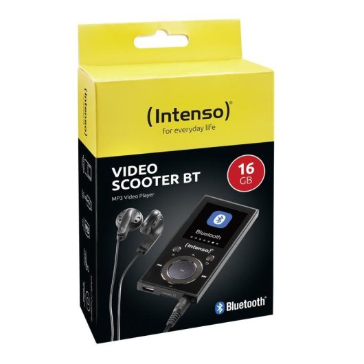 Reproductor MP3 Intenso Video Scooter BT 16 GB LCD USB 2.0 Negro Auriculares incluidos