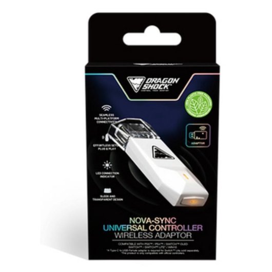 Adaptateur Dragon Shock Nova-Sync USB Sans Fil Blanc Multiplateforme