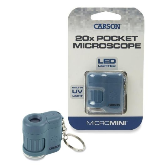 Mikroskop Carson MICROMINI 20X Blau Silber 20x LED Mobil