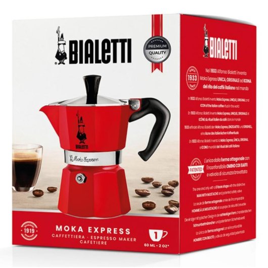 Italienischer Espressokocher Bialetti 4941 Rot Aluminium 1 Tasse